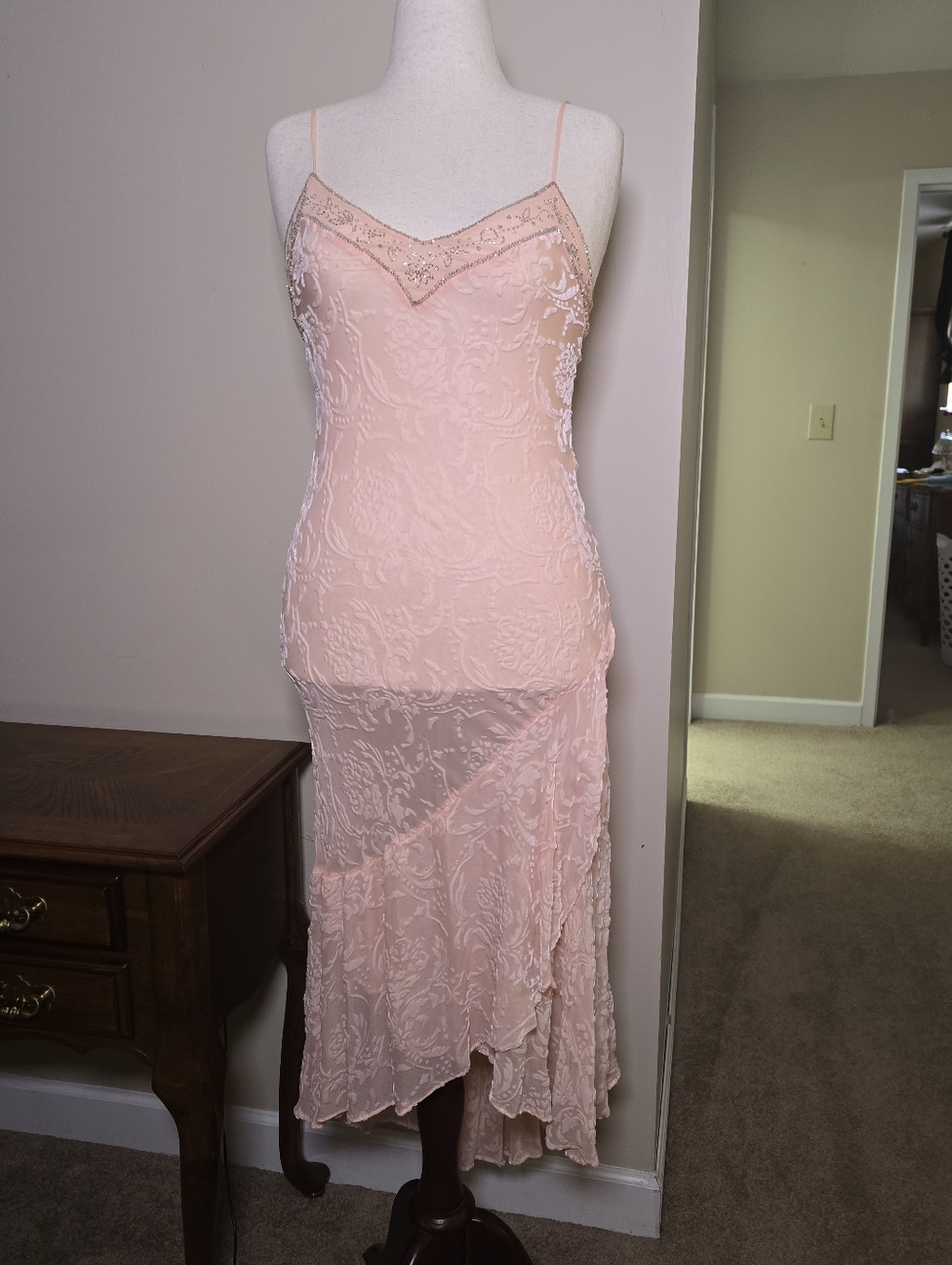 RARE 2003 vintage Victorias Secret Velvet Beaded Burnout Slip